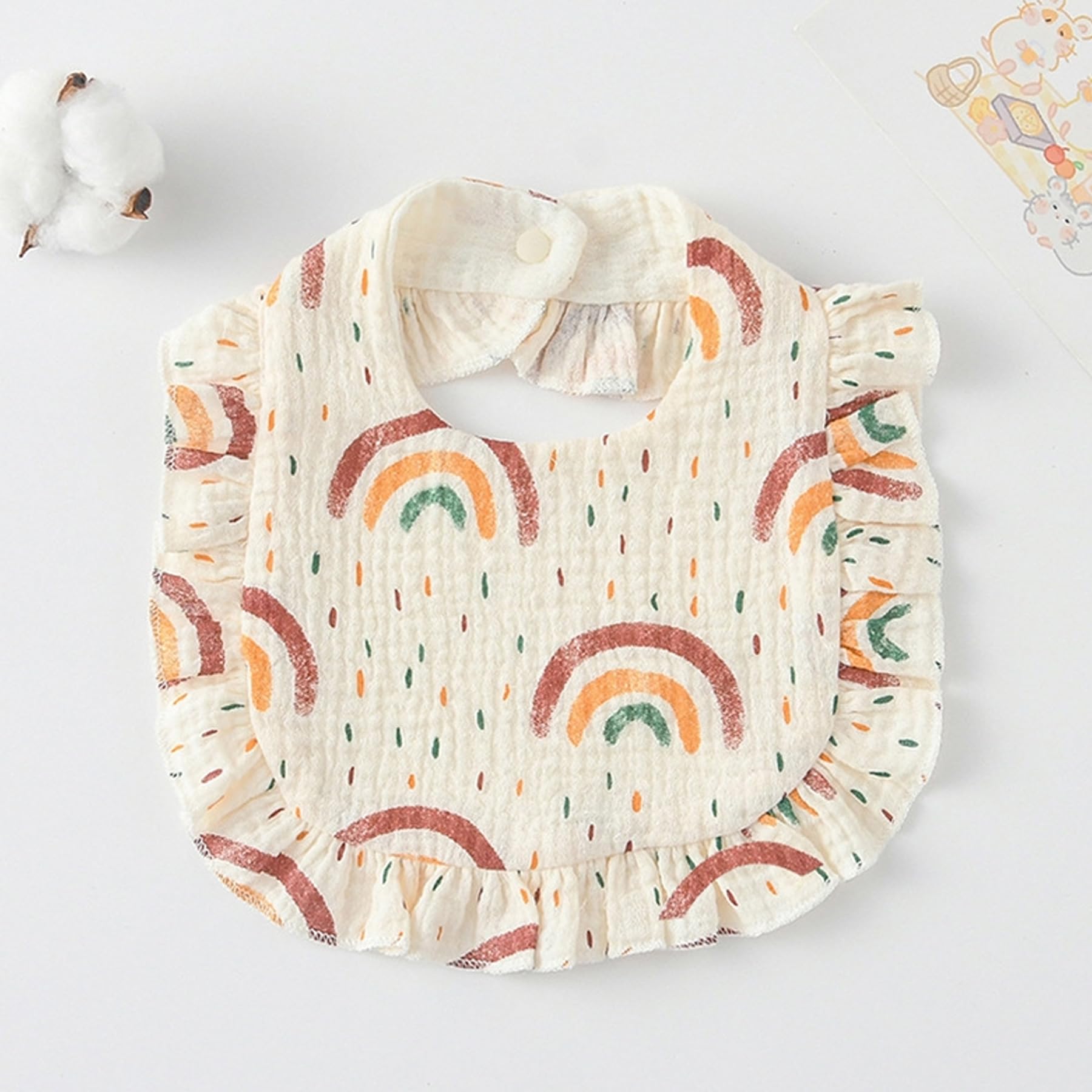 AMAWMW Muslin Baby Bibs for Unisex Boys Girls 6Pack Soft Baby Bandana Drool Bibs Adjustable Newborn Bib for Drooling & Teething