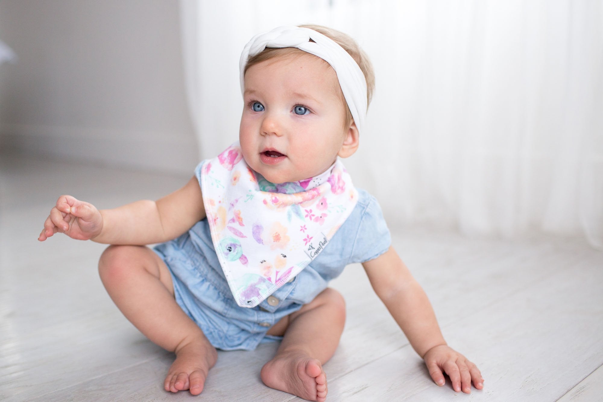 Copper Pearl Baby Bibs for Baby Boy or Girl – Bandana Drool Bibs for Teething, Absorbent Bibs for Eating, Newborn to Toddler, 4 Pack, Bloom