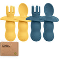 KeaBabies 4-Pack Silicone Baby Spoons and Forks Set BPA-Free (Valiant)
