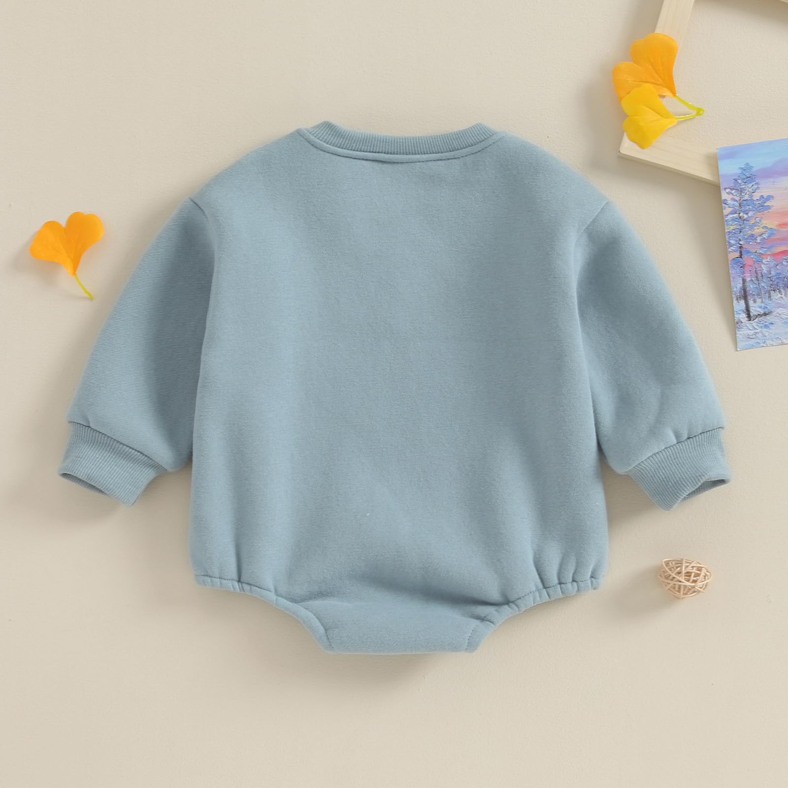 VISGOGO Newborn Infant Baby Boy Girls Oversized Romper Bodysuit Long Sleeve Outfit Clothes (Hello world-Blue,0-3 Months)