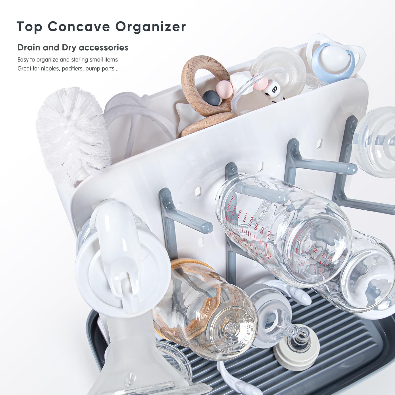 Termichy Baby Bottle Drying Rack：Large Vertical Space Saver for Countertop
