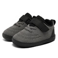 MORENDL Toddler Sneakers Baby Boys & Girls Barefoot Shoes Lightweight Breathable Walking Running Tennis Athletic Sport Shoes Dark Grey 9-12 Months Size 4.5