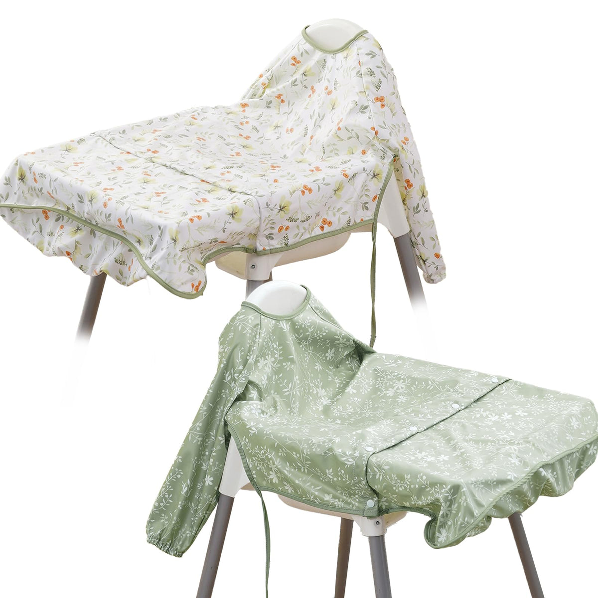CoolaPeach 2Pack Baby Long Sleeve Full Coverage Bibs For Eating