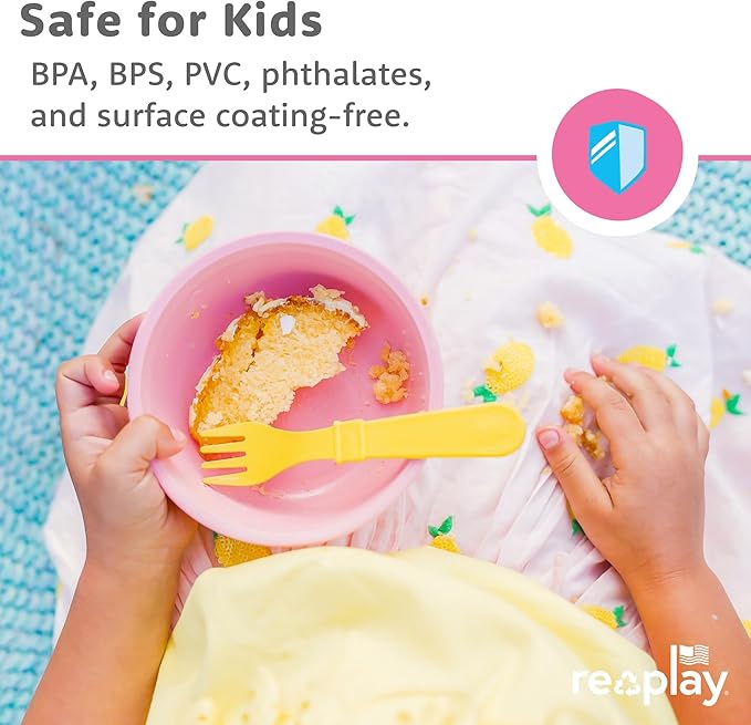 Re-Play 12 oz. Toddler Bowls Set of 3 - Kids Deep-Walled, Durable & Reusable Snack and Meal Bowls, Dishwasher & Microwave Safe, BPA-Free, Made in USA from Recycled Plastic, Easter
