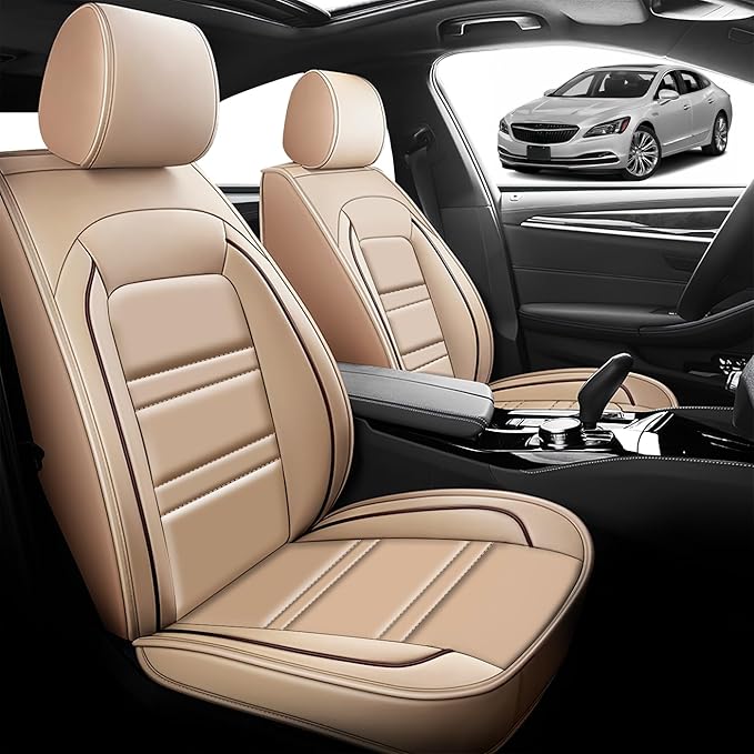Seat Cover for Buick Lacrosse 2005-2019 | Car Seat Covers Front Seats, Waterproof Seat Protectors, Automotive Front Seat Covers (Front Seat, Beige)