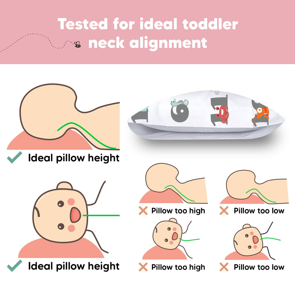 Toddler Pillow with Pillowcase, 13x18 My Little Dreamy Pillow (Kea123)