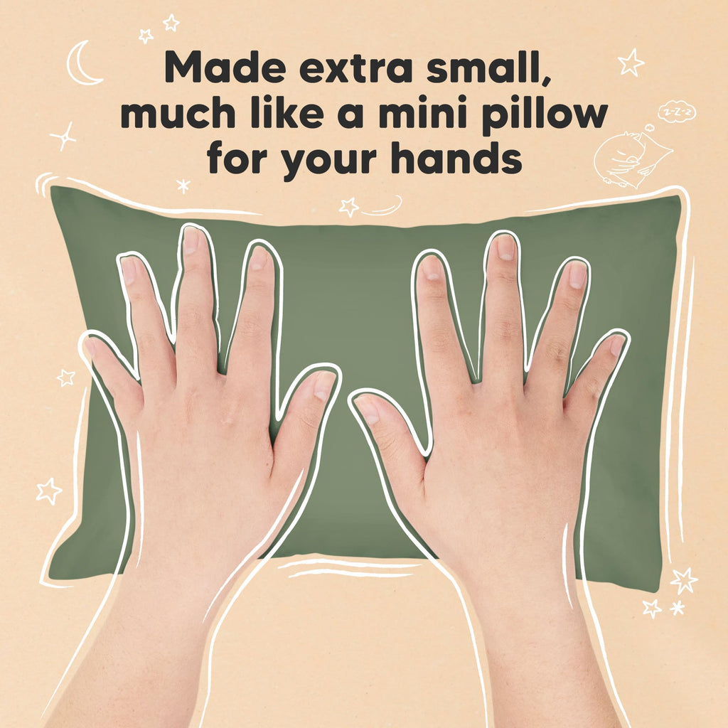 Mini Toddler Pillow with Pillowcase, 9x13 My Dreamy Pillow (Jungle Green)