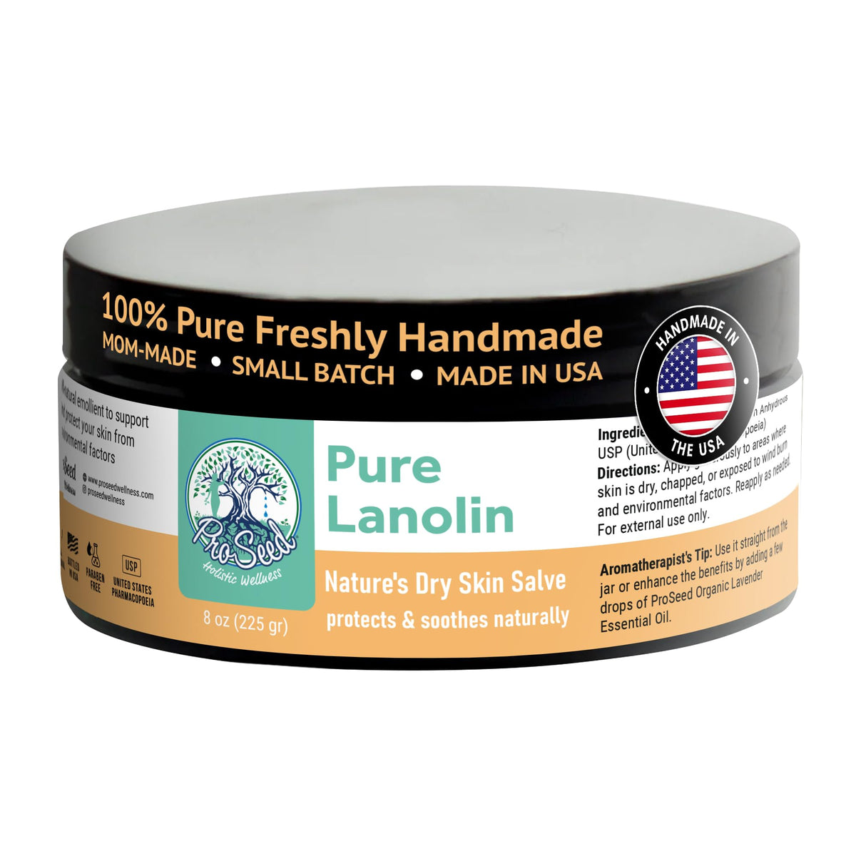 ProSeed Pure USP Grade Lanolin Cream for Moms, Baby Care, Dry Skin, 8oz,