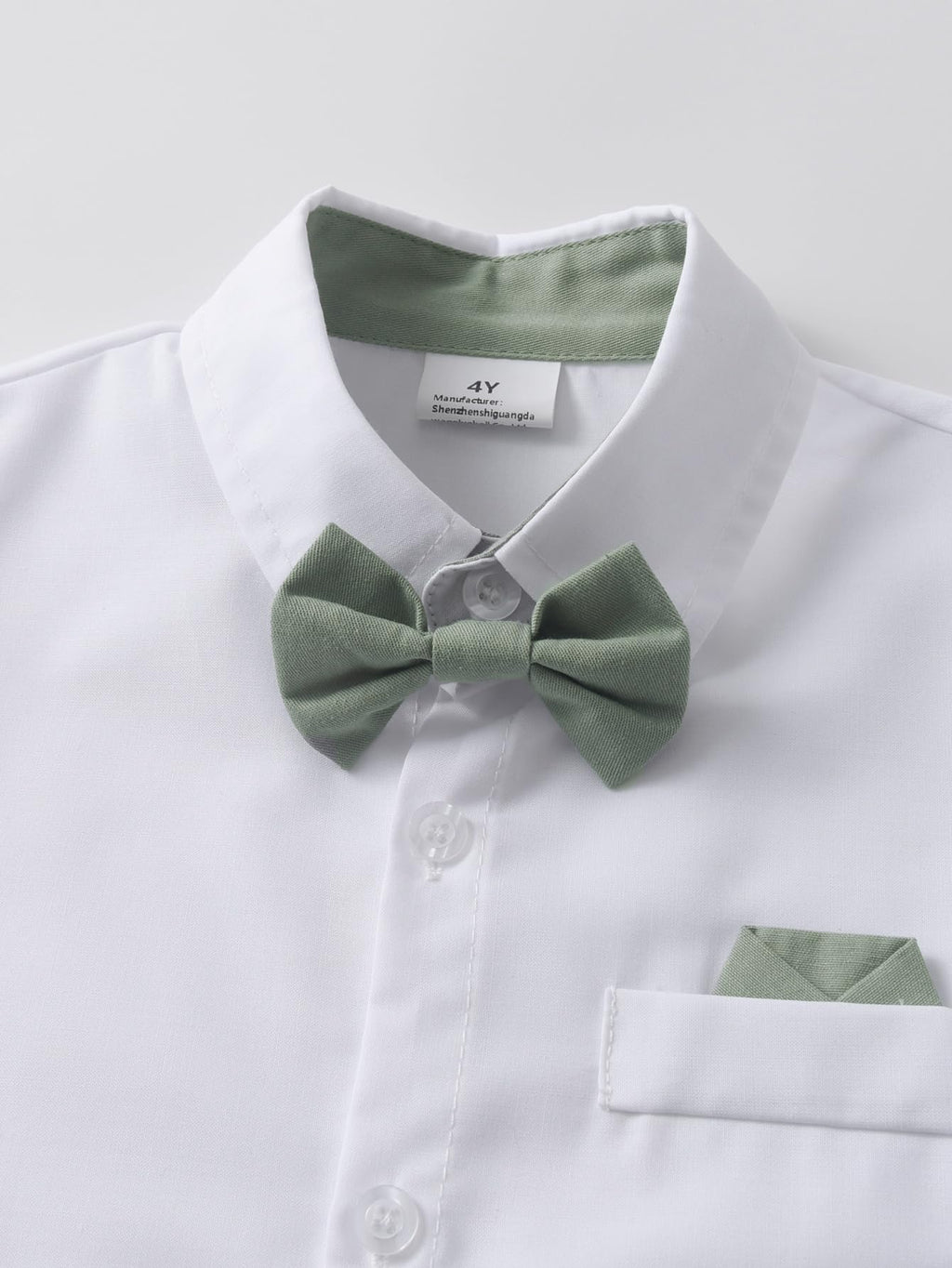 Baby Boys Pants Sets, Infant Long Sleeve Shirt + Pants + Bow Tie + Suspenders Outfits,5-6Y