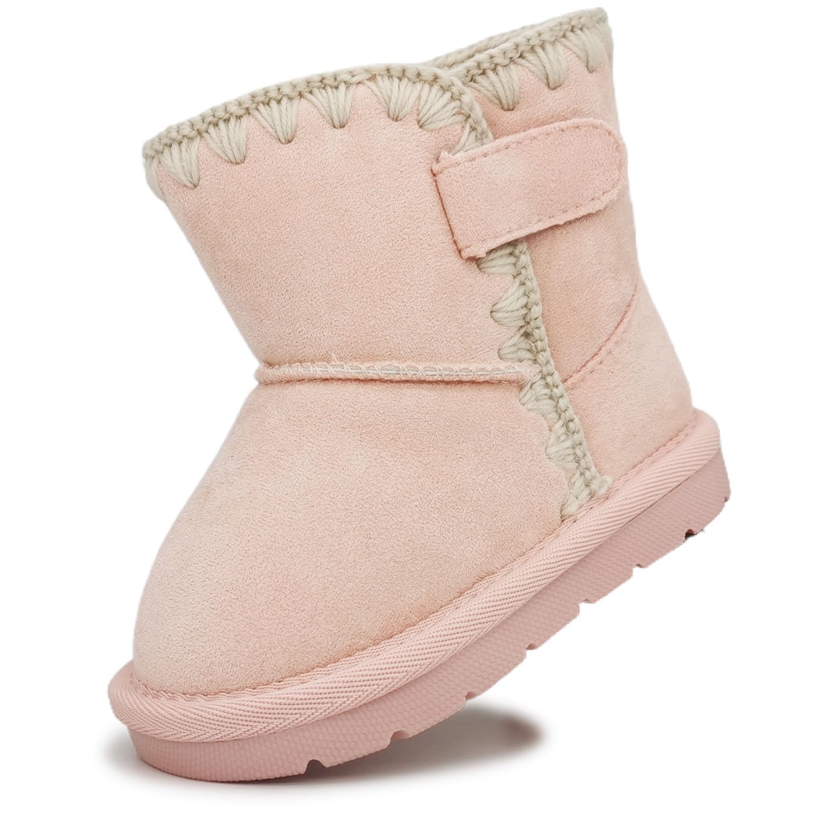 iSusuJo Baby Boots Winter Snow Booties Infant Boys Girls Outdoor Warm Shoes for Cold Weather 6 9 12 15 18 24 Months Pink Size 6-12 Months Infant