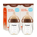 Thyseed Anti-Colic Glass Baby Bottle for Breastfed Infants, Natural Feeding, Breast-Like Newborn Extra Slow Flow Nipple (0m+), 5 oz, 1 Pack