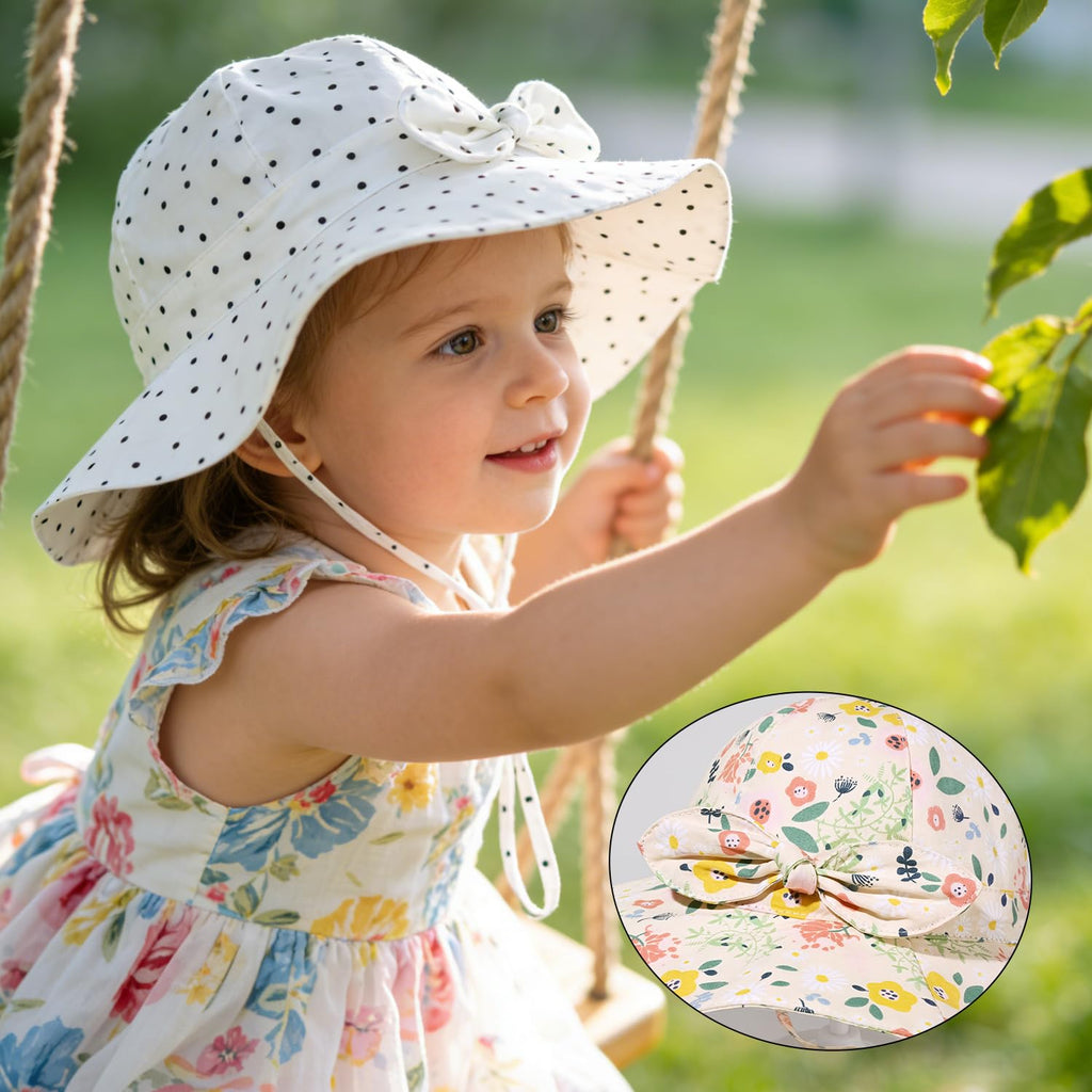 Baby Girl Sun Hat Kids Summer Beach Wide Brim Hats Toddler Bucket Hat 6-24M