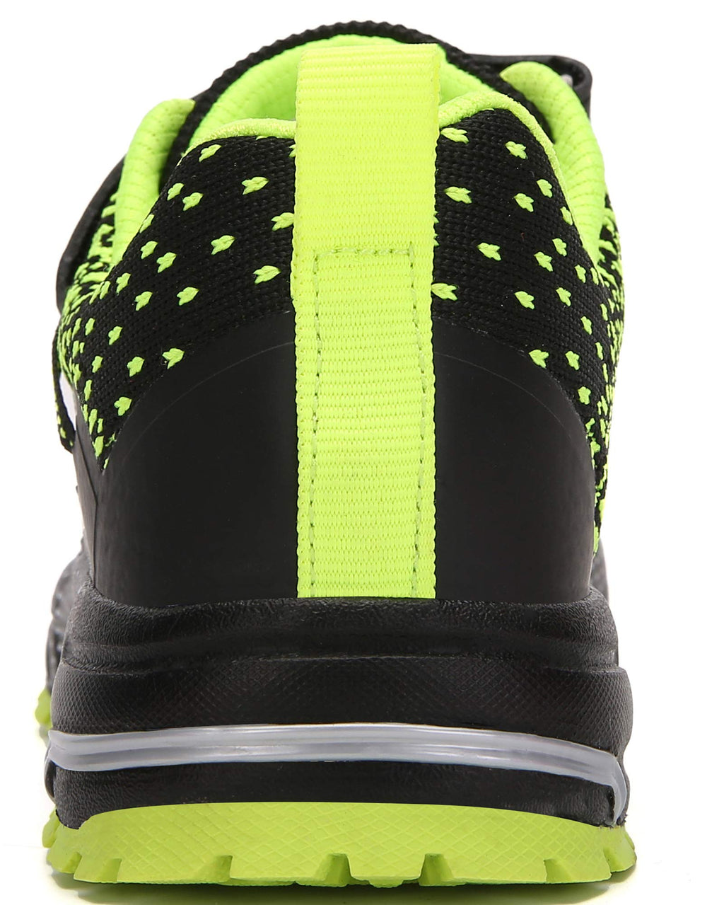 KUBUA Kids Sneakers Lightweight Boys Girls Tennis Shoes Black/Green