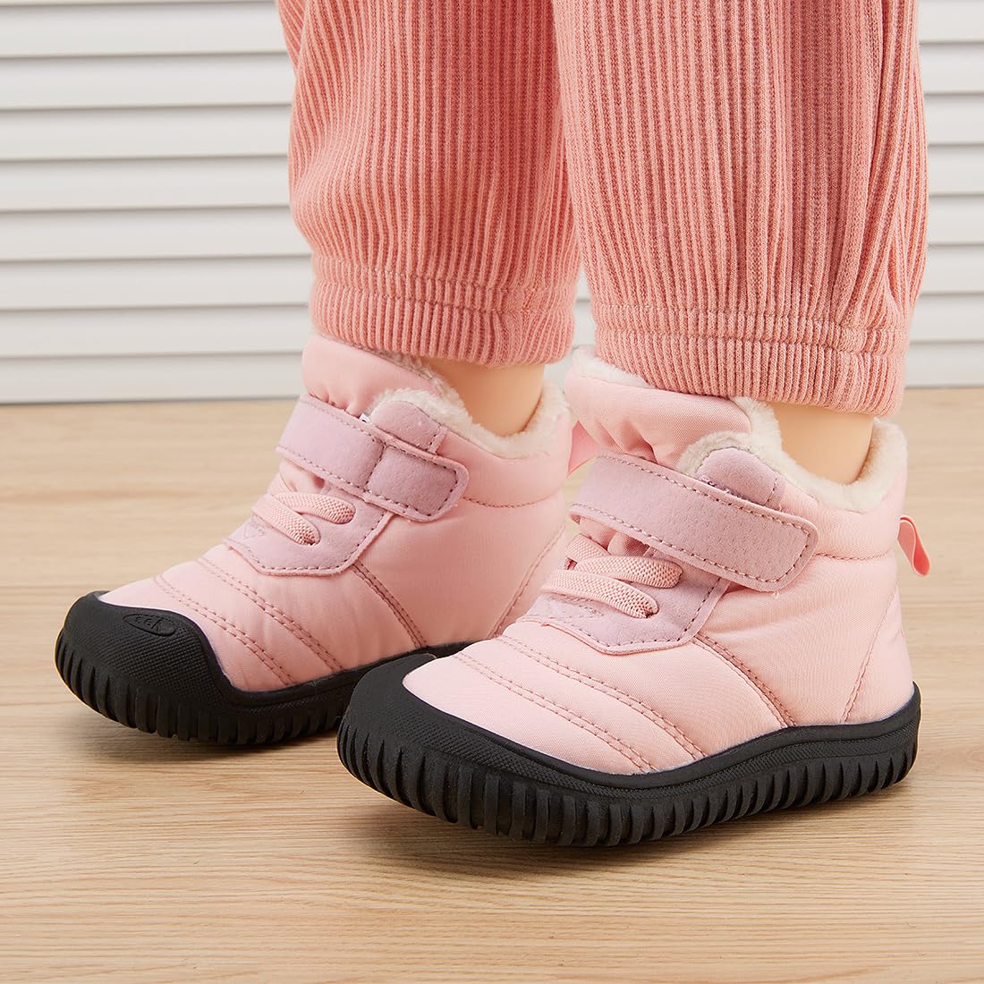 BMCiTYBM Toddler Baby Snow Boots Winter Mid-high Shoes Boys Girls Cold Weather Baby Faux Fur Shoes Pink Size 8