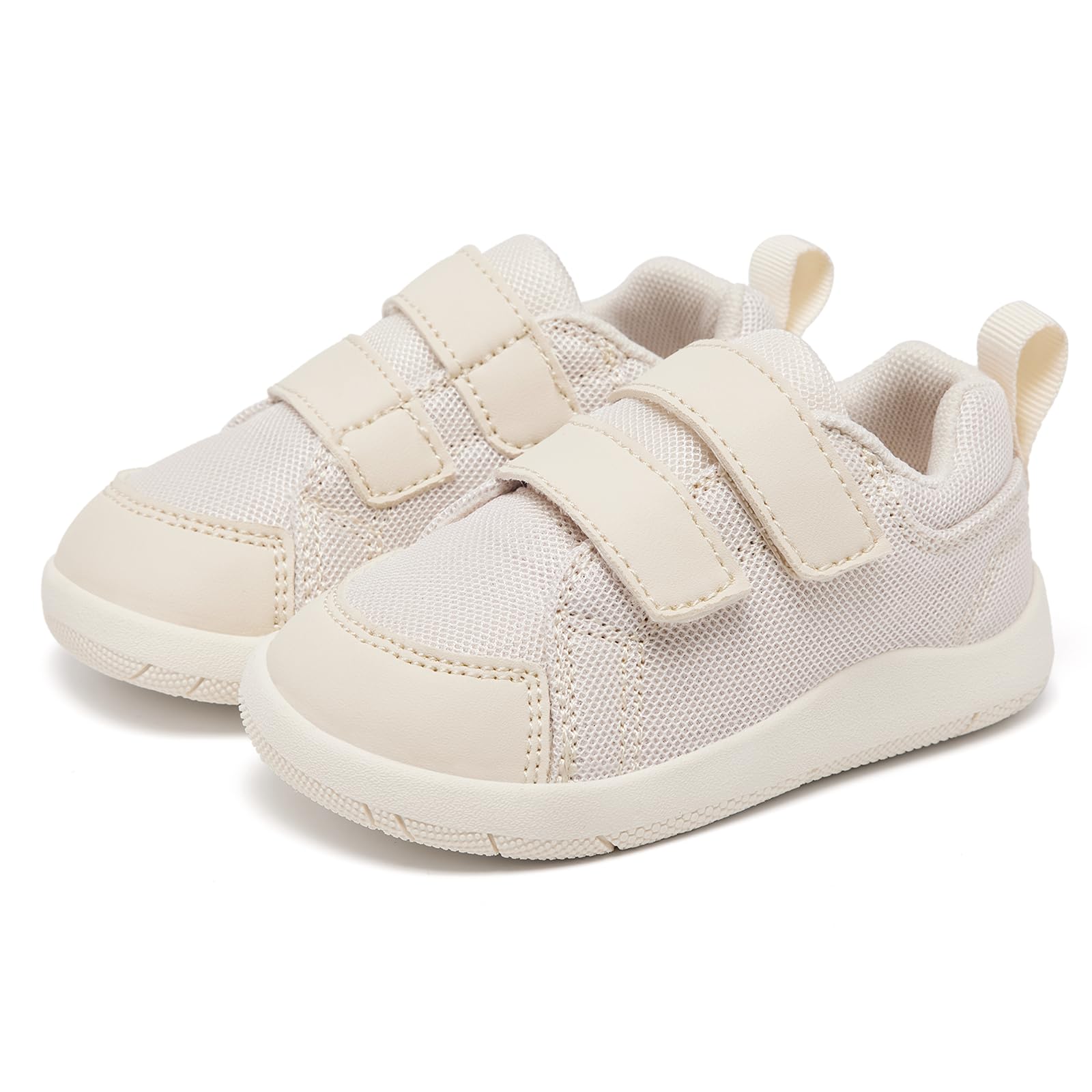 MORENDL Toddler Shoes Baby Wide Toe Box Barefoot Shoes Boy Girl Walking Shoes Non-Slip Minimalist Sneakers Comfort Zero Drop Tennis Outdoor Activities Khaki Mesh 15-18 Months