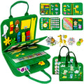 Qizfun Toddler Busy Board Montessori Toys – Sensory Busy Book, Educational Learning Travel Toy for Airplane & Car, Keeps Toddlers Engaged, Birthday Gifts for Toddler Boys Girls