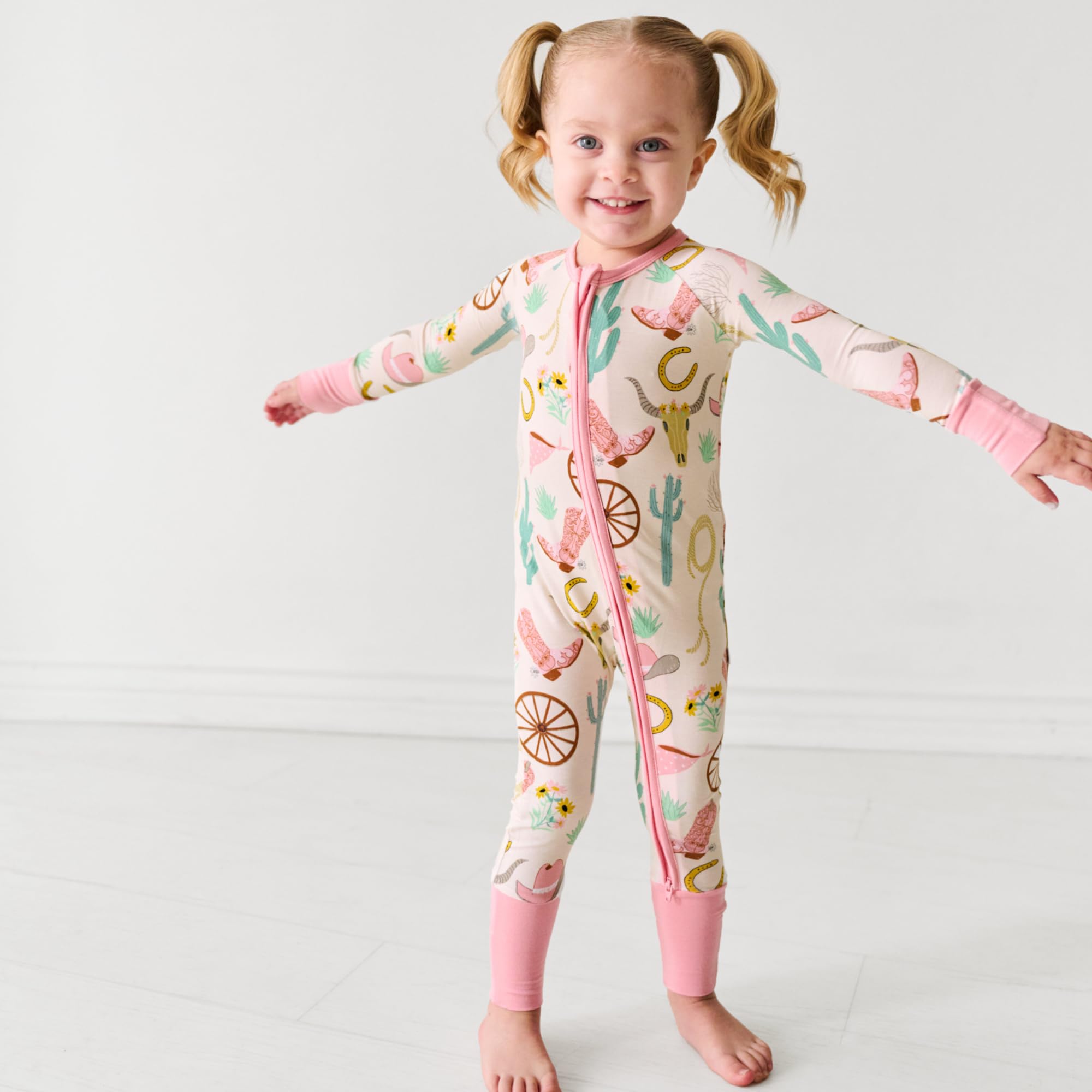 Little Sleepies Baby Pajamas, Pink Ready to Rodeo, 0-3 months