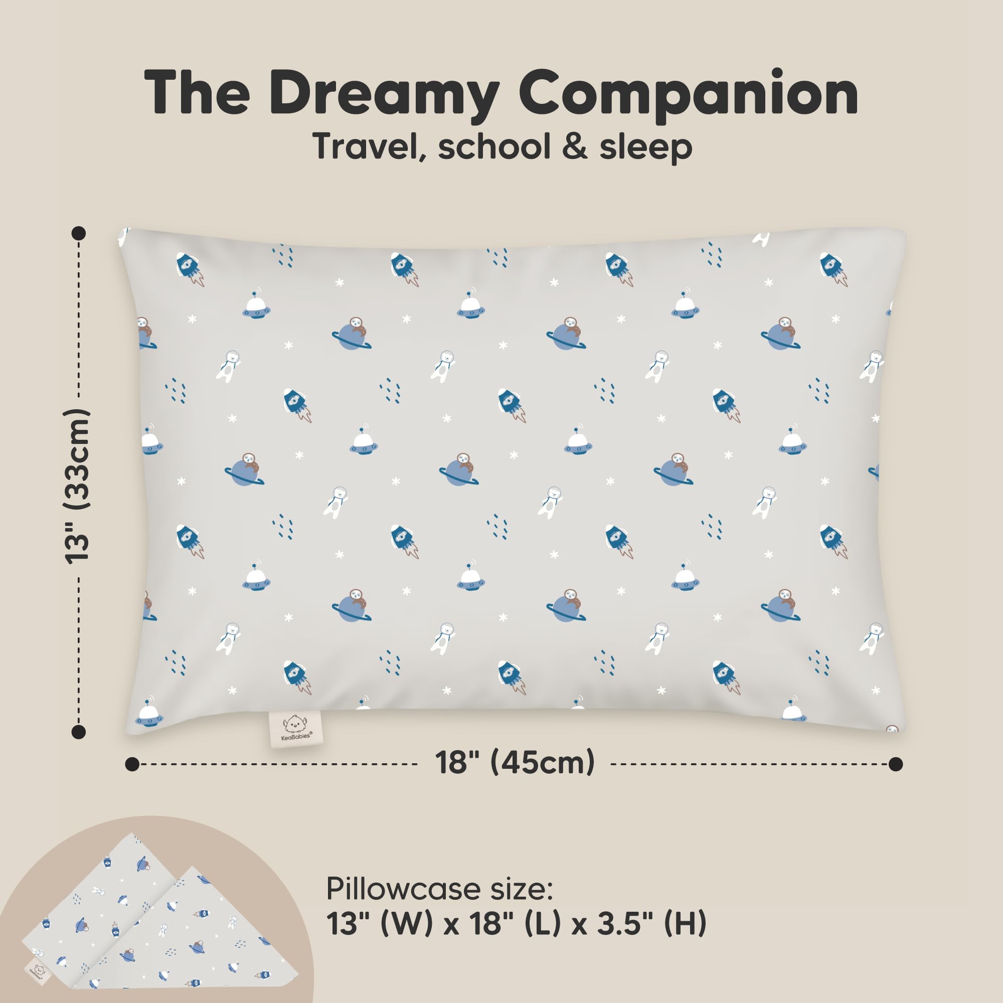 Toddler Pillow with Pillowcase, 13x18 My Little Dreamy Pillow (Cosmo)