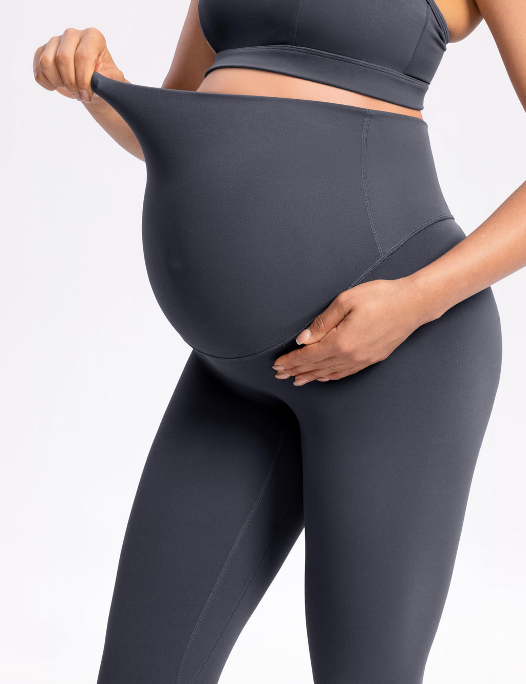 POSHDIVAH Creamluxe Maternity Leggings 25" Grey Small