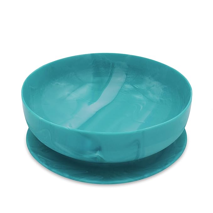 ChooMee Baby Suction Bowl | Powerful Suction Grip with Firm Bowl | Platinum Silicone, BPA Free | Large, 1 CT, Aqua