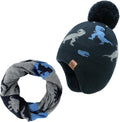 Duoyeree Kids Beanie Hat for Boys Girls Pom-pom Kint Hats Cozy Lining Winter Skull Cap