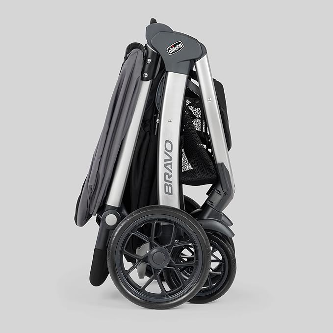 Chicco Bravo 3-in-1 Trio Travel System, Bravo Quick-Fold Stroller with KeyFit 30 Infant Car Seat and Base, Car Seat and Stroller Combo | Calla/Grey