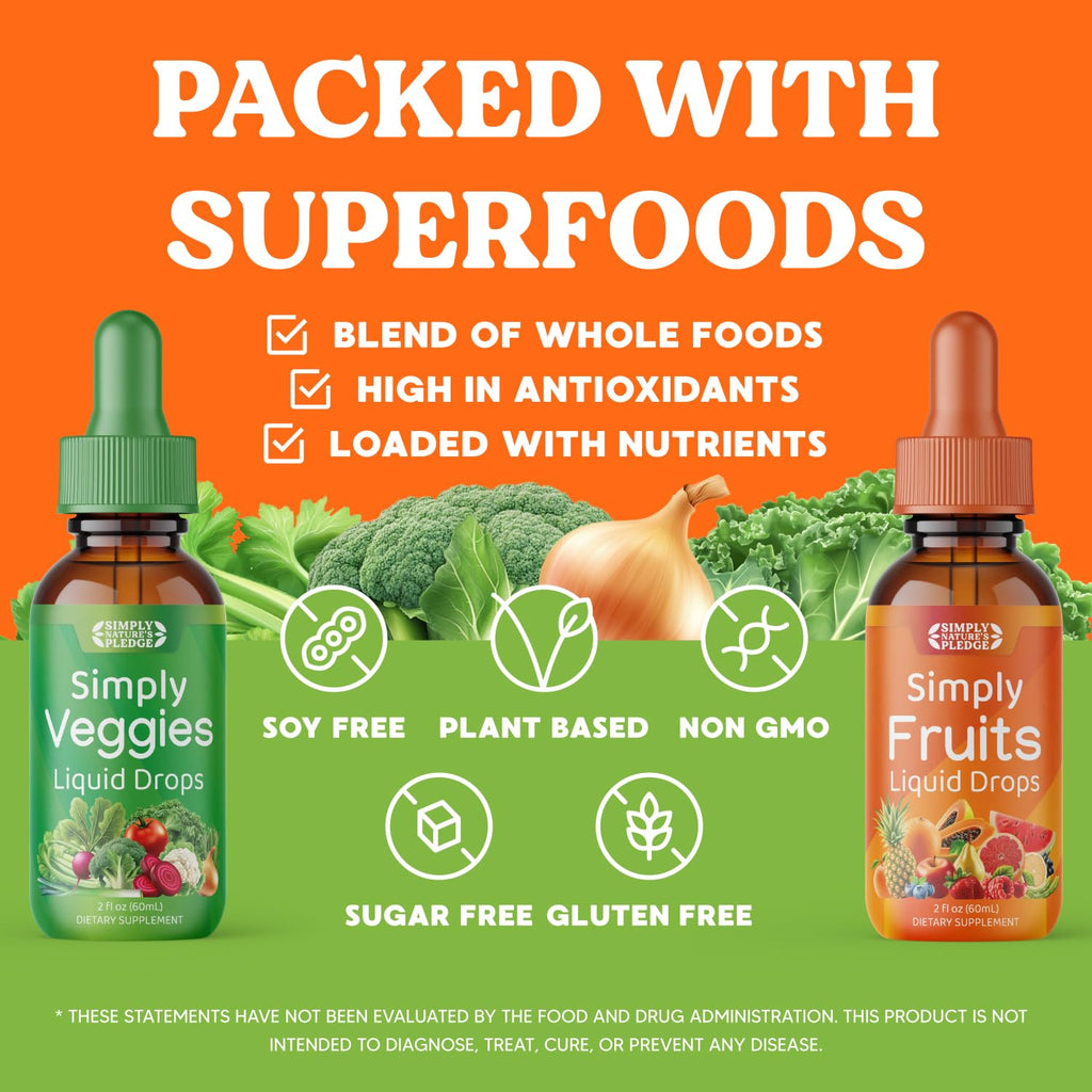 Simply Nature's Pledge Fruits & Vegetables Liquid Drops, 30 Day Supply