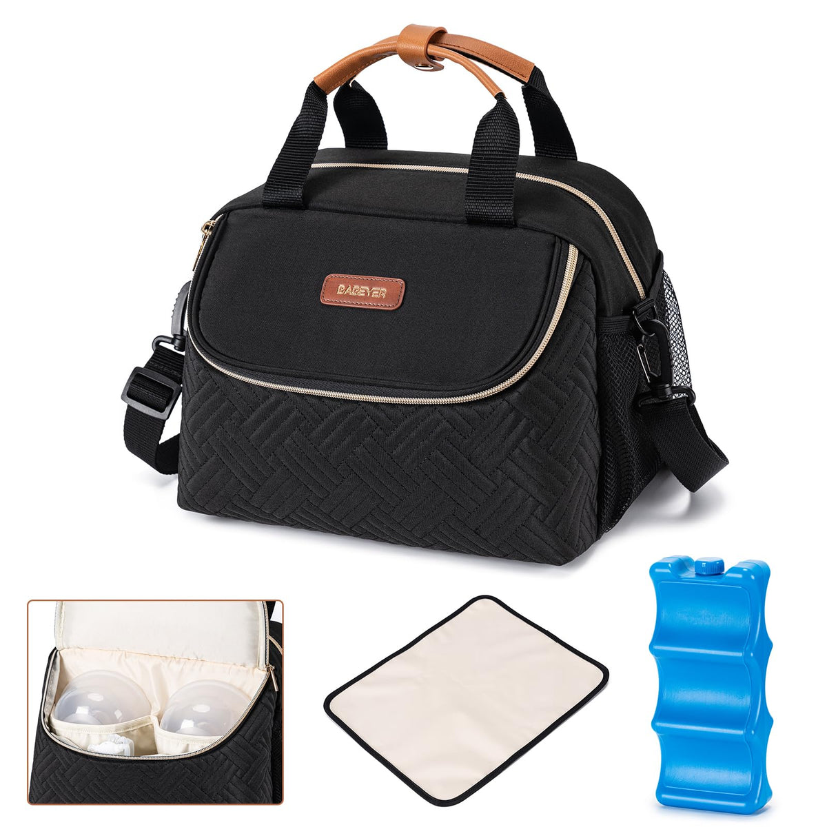 Breastmilk Cooler Breast Pump Bag with Ice Pack Fits 6 Bottles Up to 9 Oz