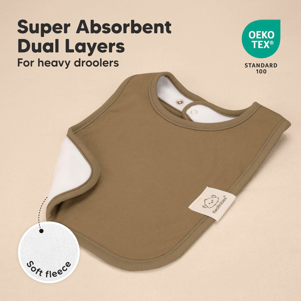KeaBabies 8-Pack Organic Baby Bibs for Boys, Girls Drool Bibs (Terracotta)