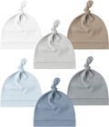Konssy 6 Pack Baby Newborn Hats Set Knot Beanie Hats Soft for Infant Baby Girls Boys Caps 0-6 Months