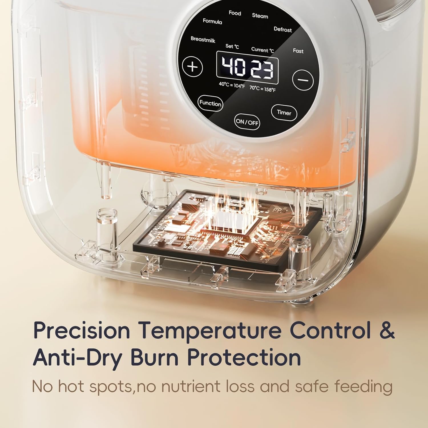 Baby Bottle Warmer, Felizbebe 10-in-1 Double Bottle Warmer for Breastmilk or Formula, Accurate Temperature Control, Timer, Sterili-zing, Defrost, Heat Food, Keep Warm, Breast Milk Warmer for Baby