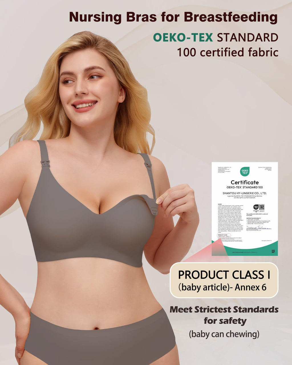 As Fairy Wireless Nursing Bra Jelly Support Maternity Bra Coffee XL