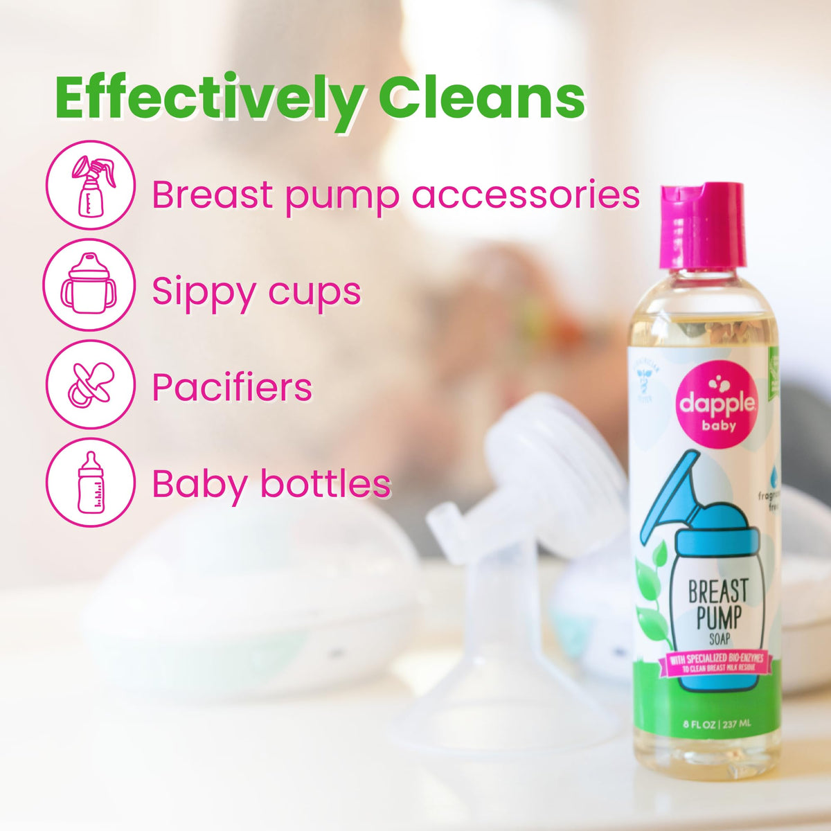 Dapple Baby - Breast Pump Soap Baby Bottle - 8 Fl Oz