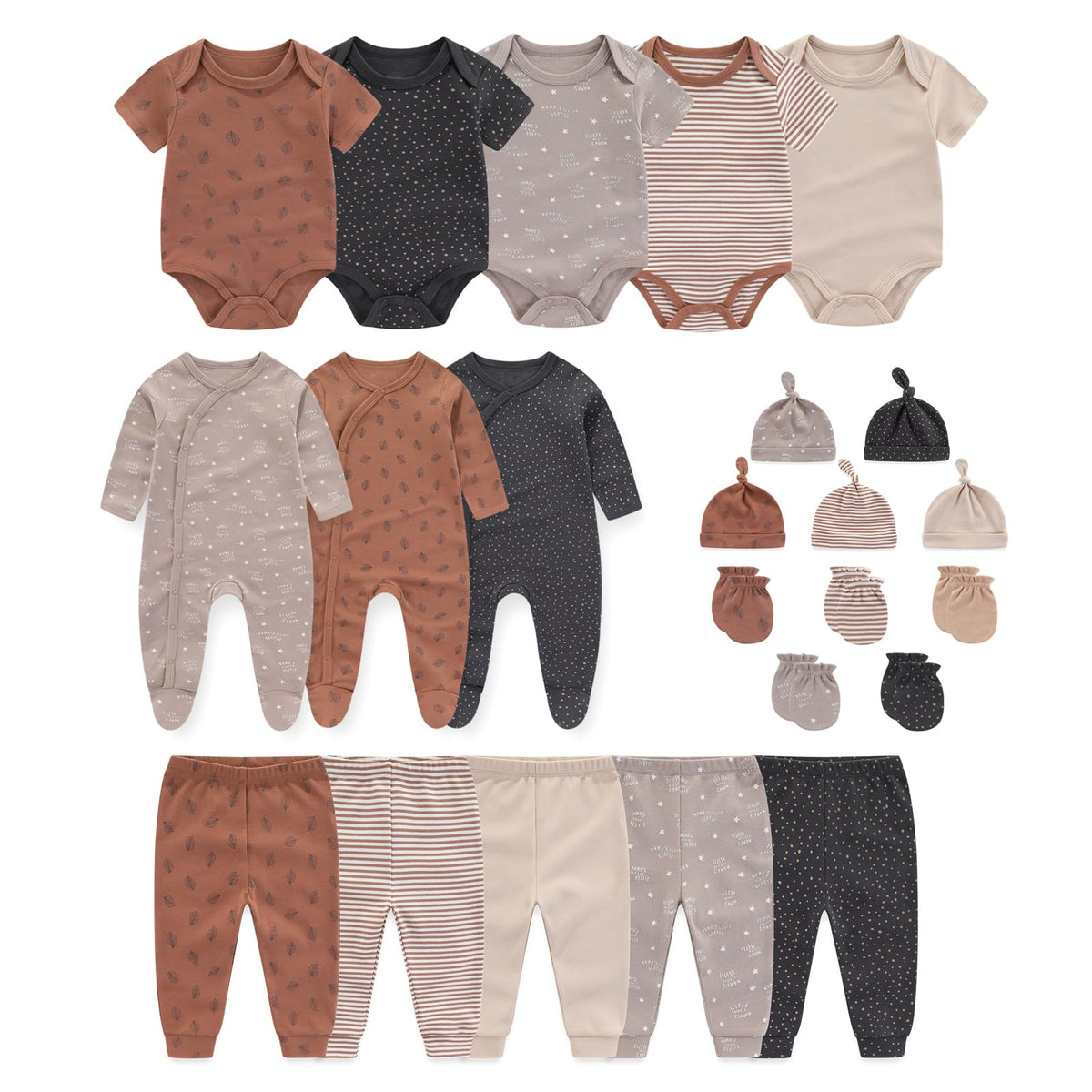 JELYLOVE 23 Pack Baby Boy Girl Bodysuits And Pants Sets New Born Outfits