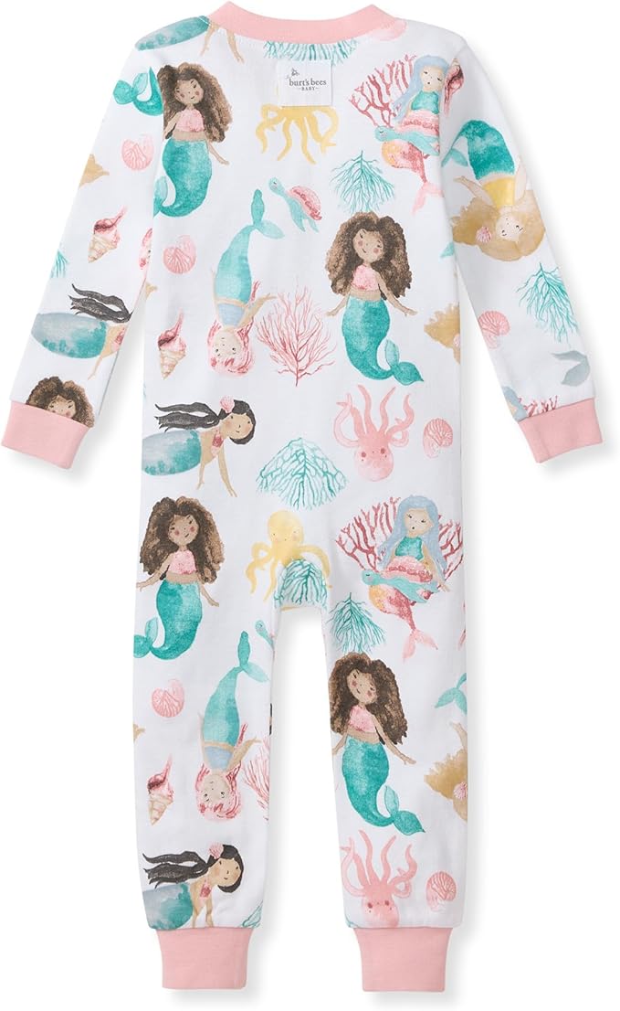 Burt's Bees Baby baby-girls Sleepers, 100% Organic Cotton, One-piece Zip Up Footless Jumpsuit, Snug Fit Pajamas