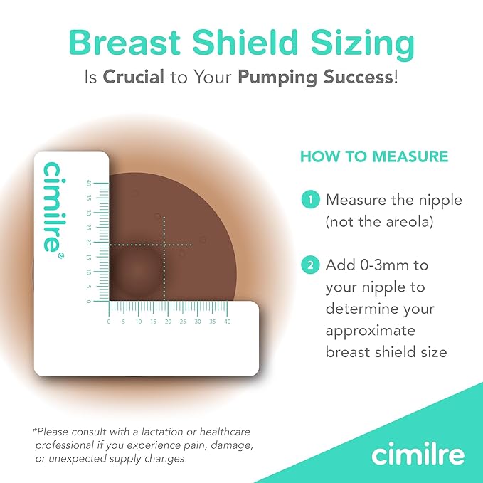 Cimilre 16MM Breast Milk Collection Kit, Double Pumping Breast Milk Collector Kit to Store Breast Milk, Includes Breast Shields, Valves, Backflow Protectors & Bottles