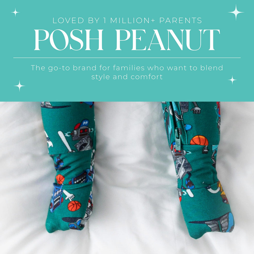 Posh Peanut Convertible Baby Sleepers, Boy Toddlers Footless Pajamas