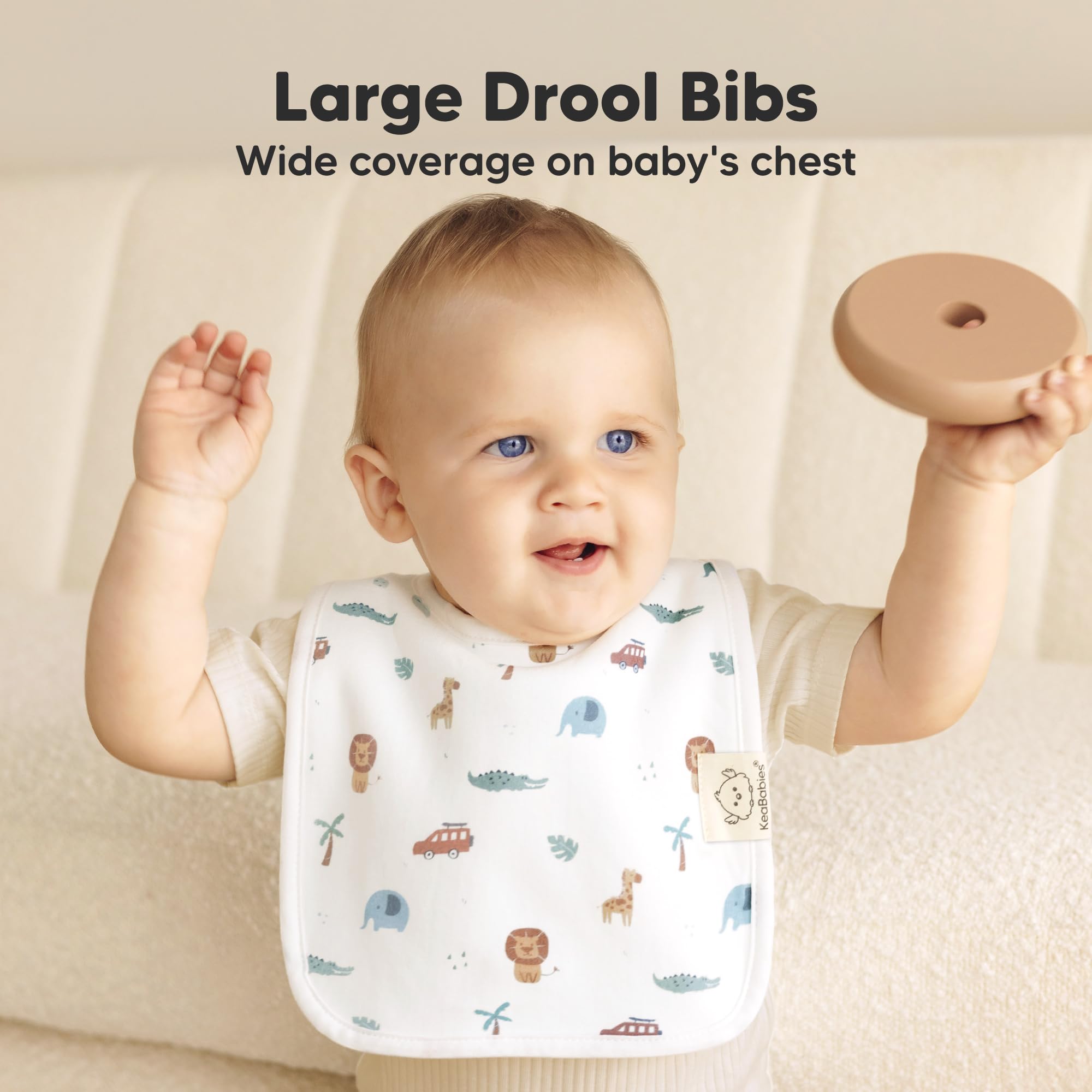 KeaBabies 8-Pack Organic Baby Bibs for Boys, Girls Drool Bibs (Wilderness)