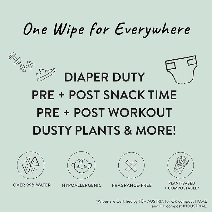 The Honest Company Clean Conscious Multi-Use Wipes Hypoallergenic and Unscented for Sensitive Baby Skin Over 99% Water Compostable Plant Based Baby Wipes Terrazzo 36 Count
