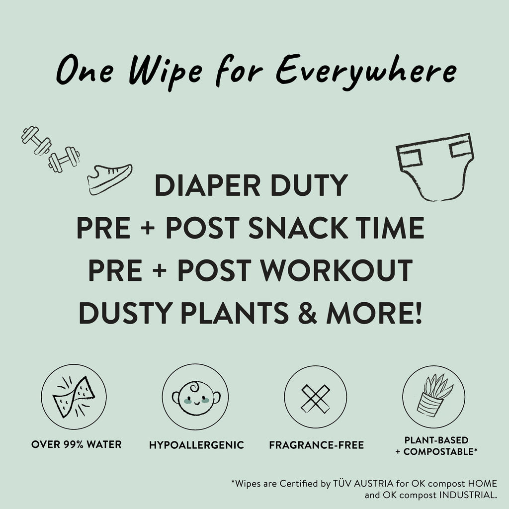 The Honest Company Hypoallergenic Multi-Use Baby Wipes for Sensitive Baby Skin Rainbow 60 Count