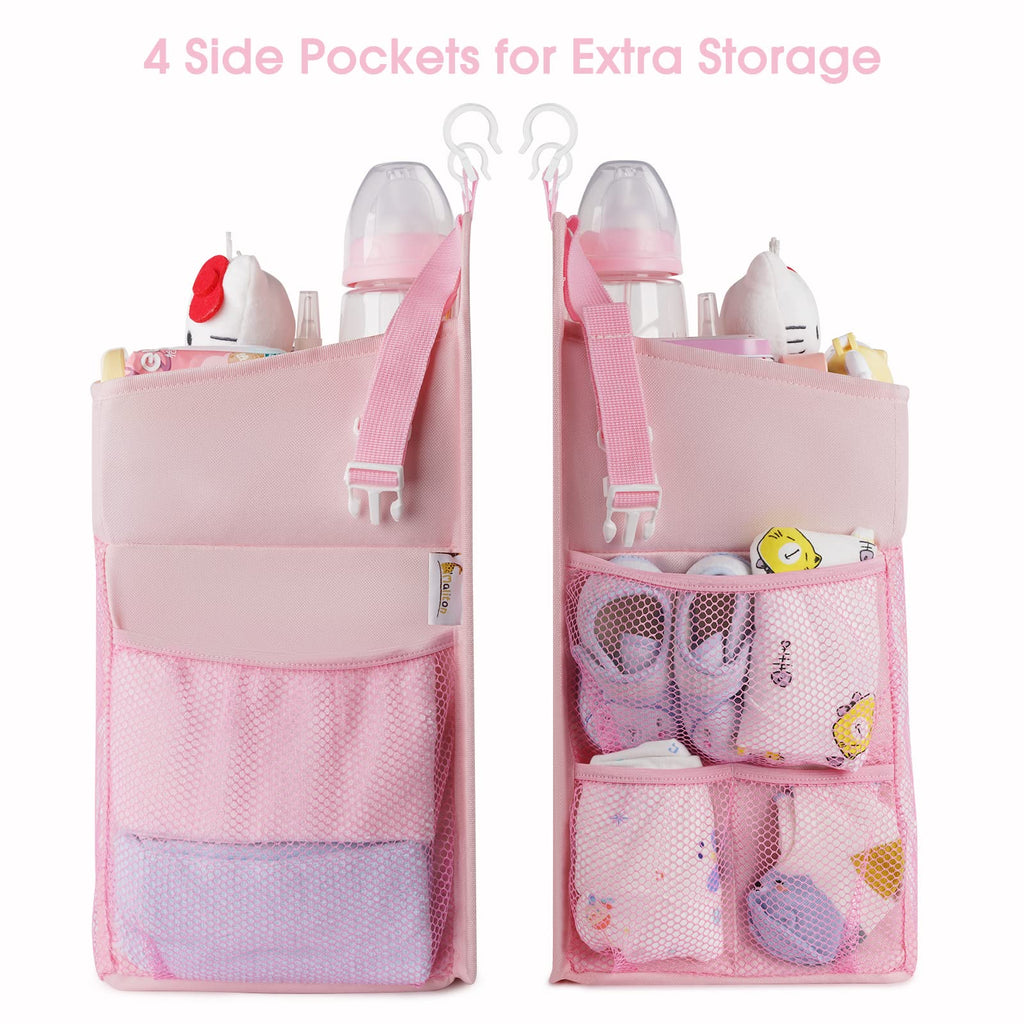 Maliton Hanging Diaper Caddy Nursery Caddy Organizer (Pink)