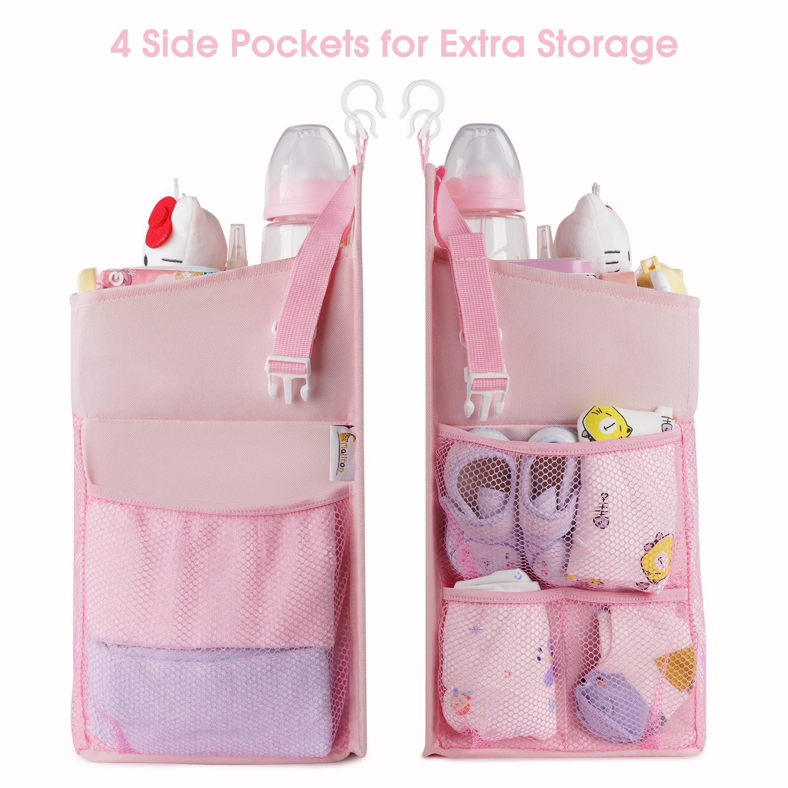 Maliton Hanging Diaper Caddy Nursery Caddy Organizer (Pink)