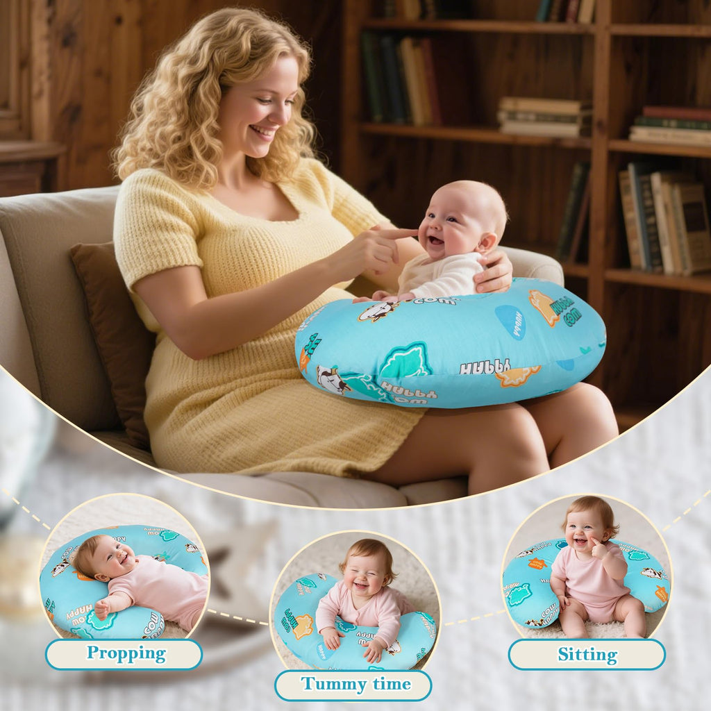 Nursing Pillow & Breastfeeding Pillow – Ergonomic C-Shape for Breastfeeding & Bottle Feeding, Standard Size Breathable with Washable Cover, Hypoallergenic,Tummy Time & Sitting Support ( 0-12Months)