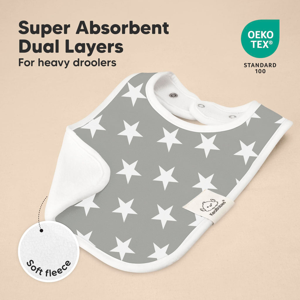 KeaBabies 8-Pack Organic Baby Bibs for Boys, Girls Drool Bibs (Crossroads)
