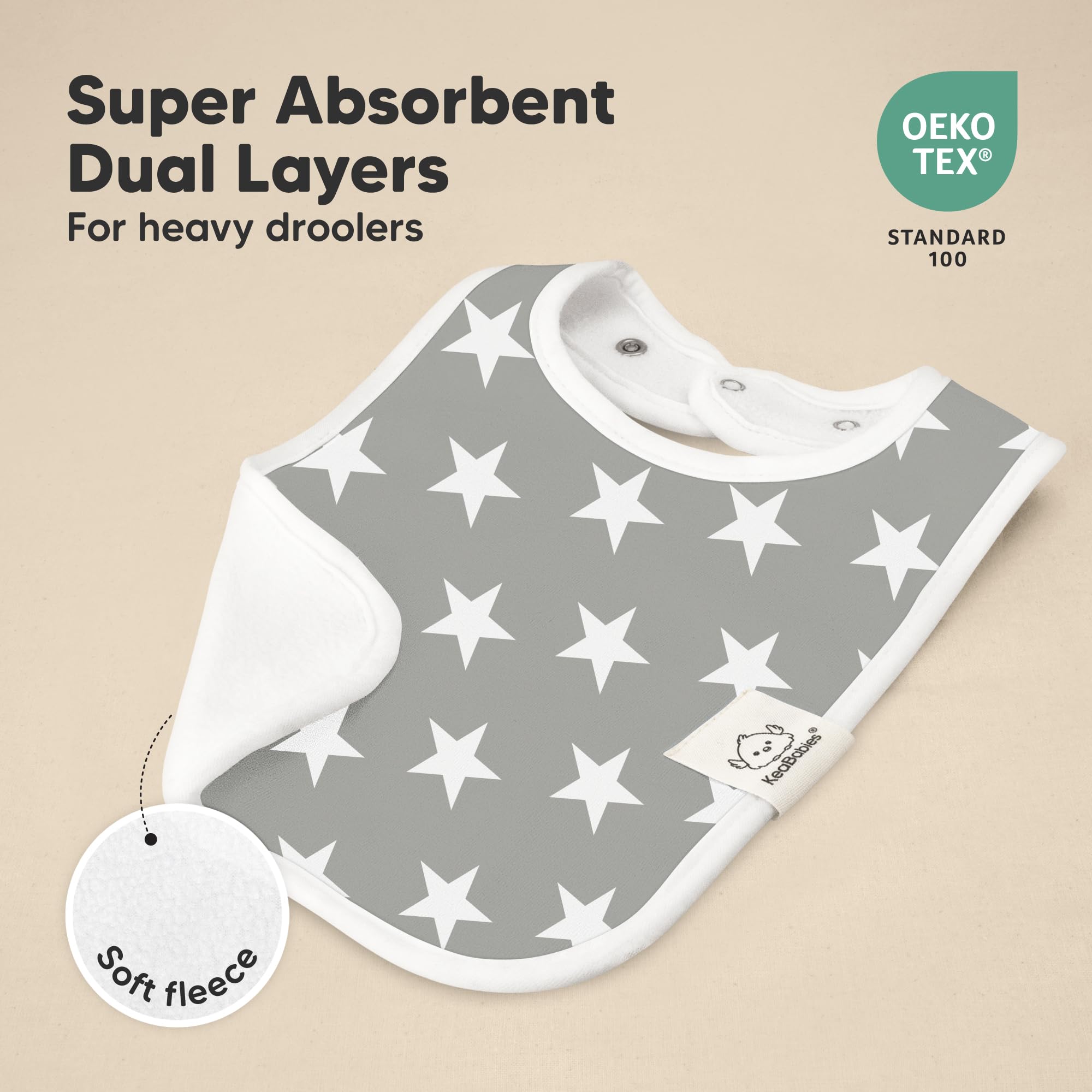 KeaBabies 8-Pack Organic Baby Bibs for Boys, Girls Drool Bibs (Crossroads)