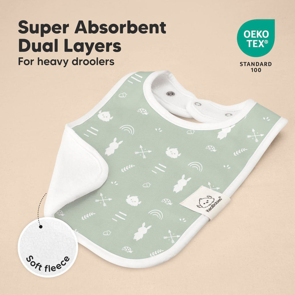 KeaBabies 8-Pack Organic Baby Bibs for Boys, Girls Drool Bibs (Nordic)