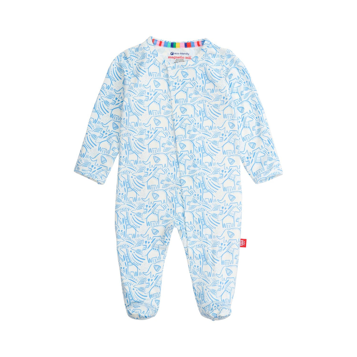 Magnetic Me Boys Modal Magnetic Baby Footie Pajamas | Silky Soft Modal Fabric | Wooly Big Deal | 12-18 Months