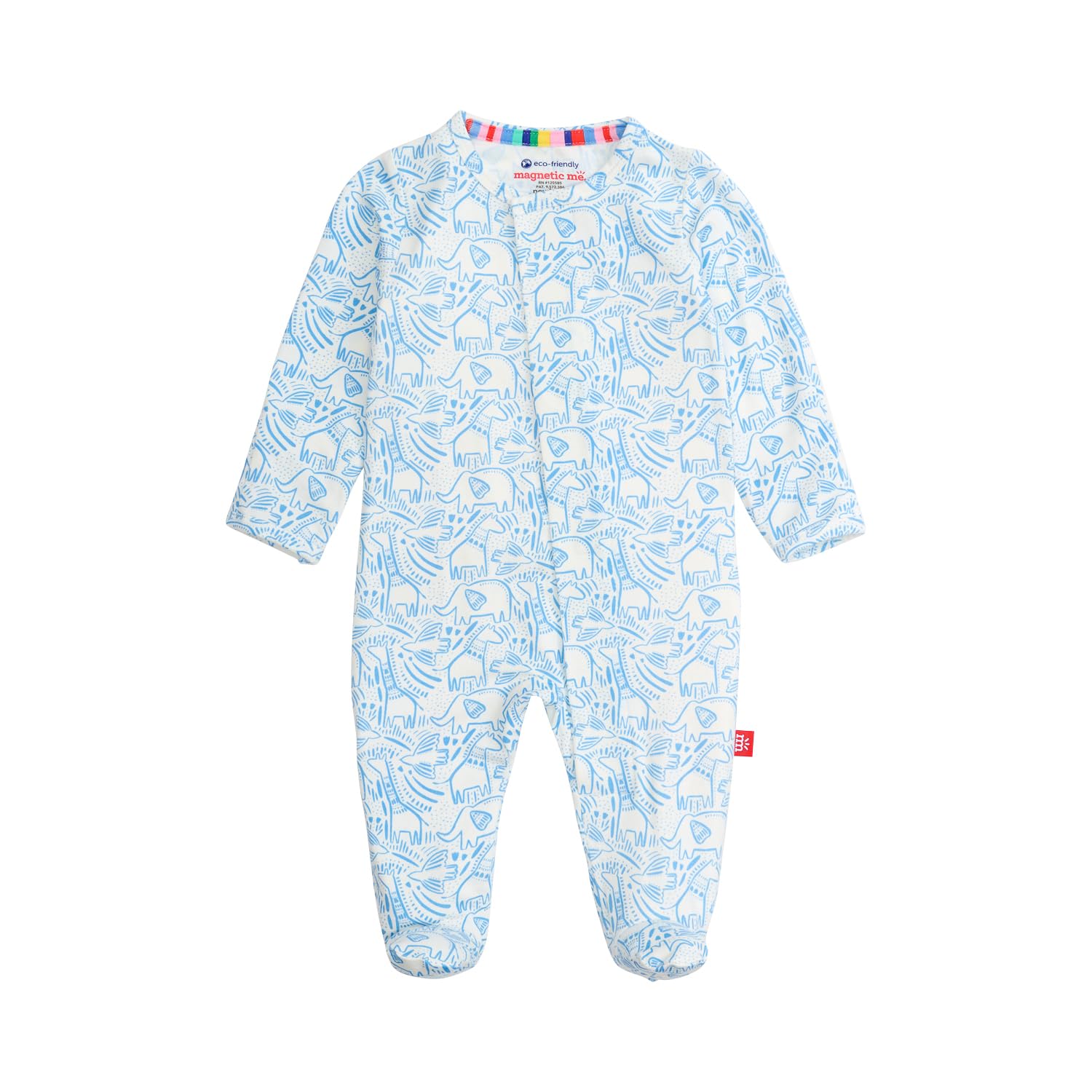 Magnetic Me Boys Modal Magnetic Baby Footie Pajamas | Silky Soft Modal Fabric | Blue Herds of a Feather | 6-9 Months