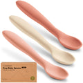 KeaBabies Silicone Baby Spoons Self Feeding 6-12 months, 3-Pack (Roseate)