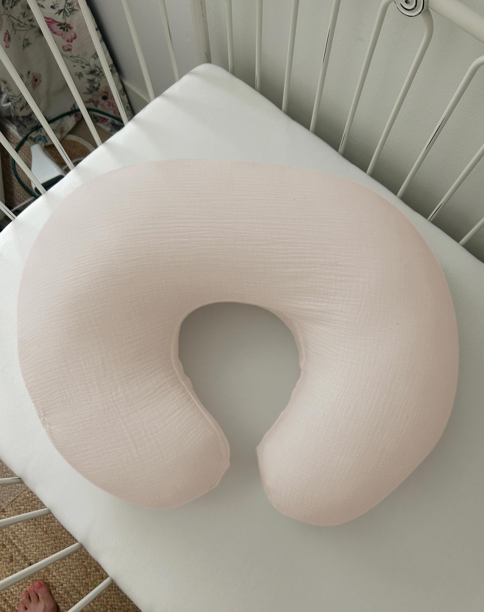 Nursing Pillow Covers 2 Pack, Muslin Breastfeeding Pillow Covers for Baby